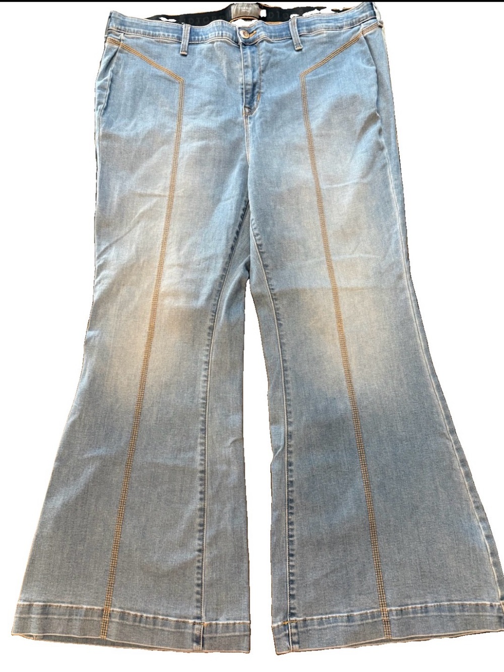 Torrid Sky High Flare Jeans Women’s 20R Light Wash Contrast Stitch Y2K